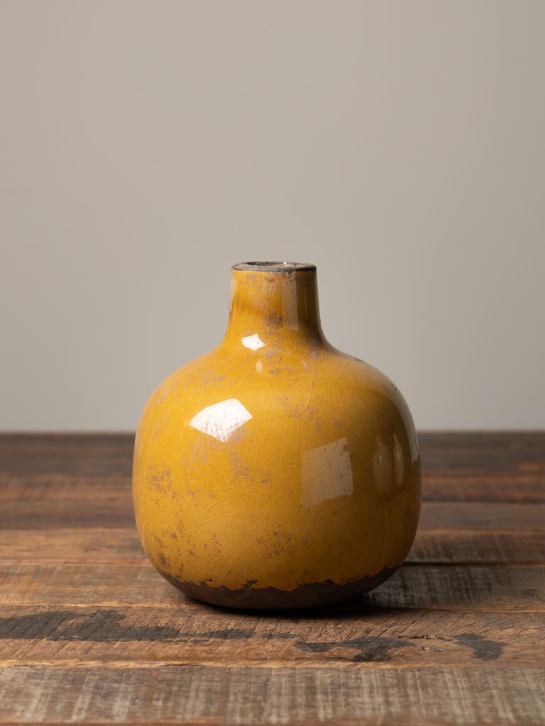 Vase Céramique Moutarde 15.5 cm, Chehoma