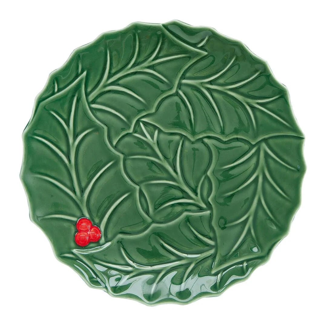 Plat Rond D30 cm Holly Berries Green