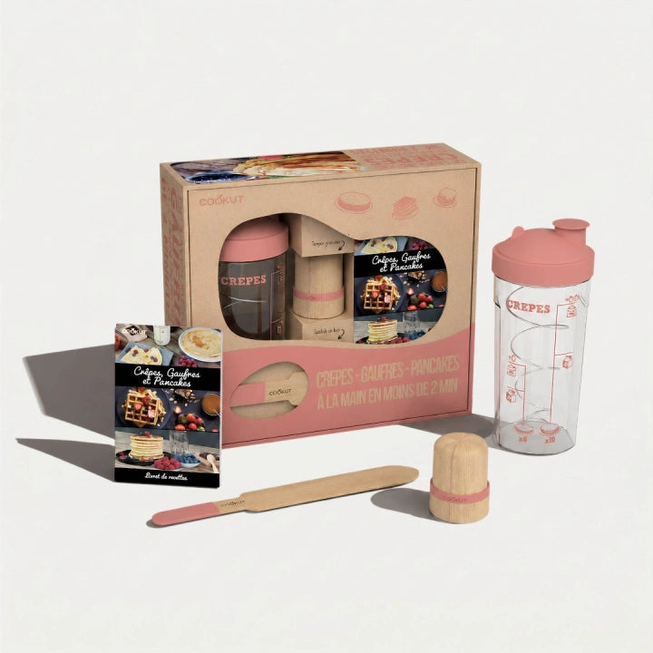 Coffret shaker à crêpes, Rose, Cookut