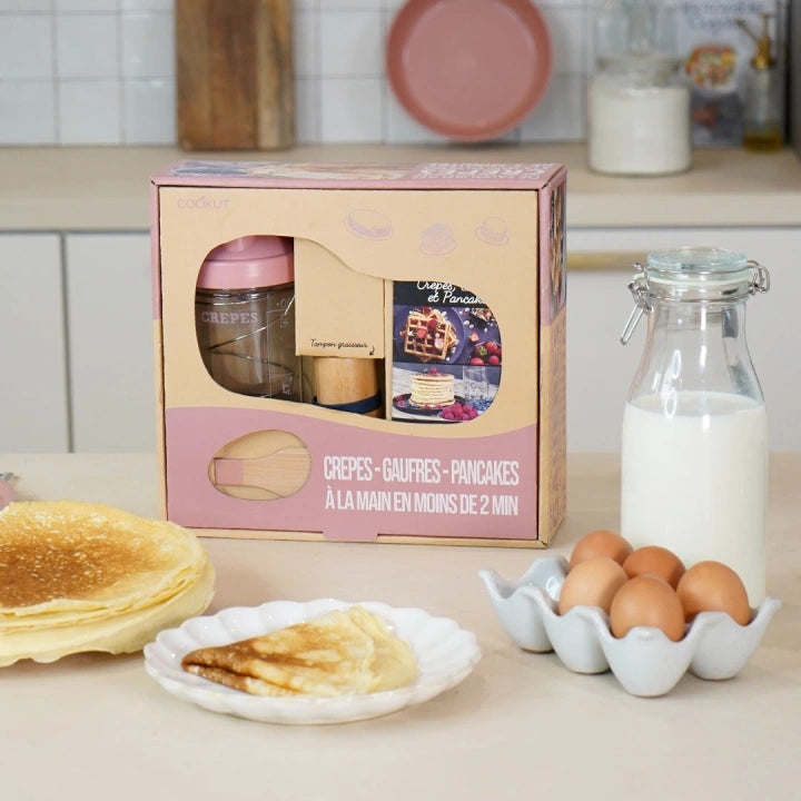 Coffret shaker à crêpes, Rose, Cookut