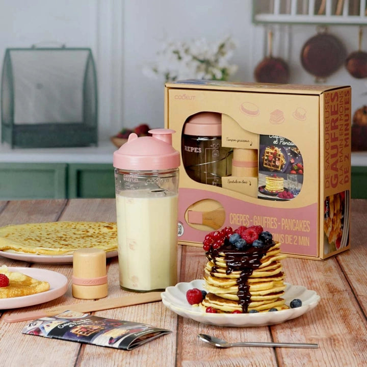 Coffret shaker à crêpes, Rose, Cookut