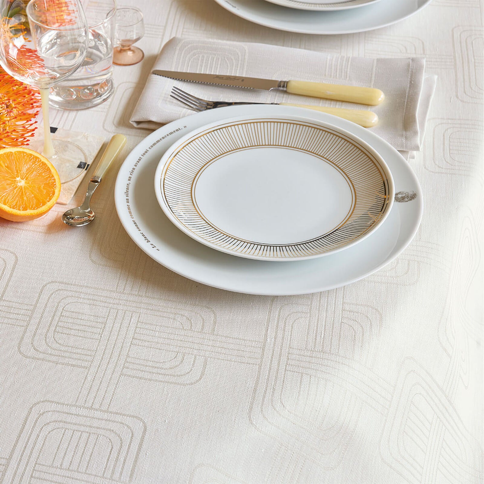 Nappe 175x320cm, Hôtel Particulier Stuc, Le Jacquard Français