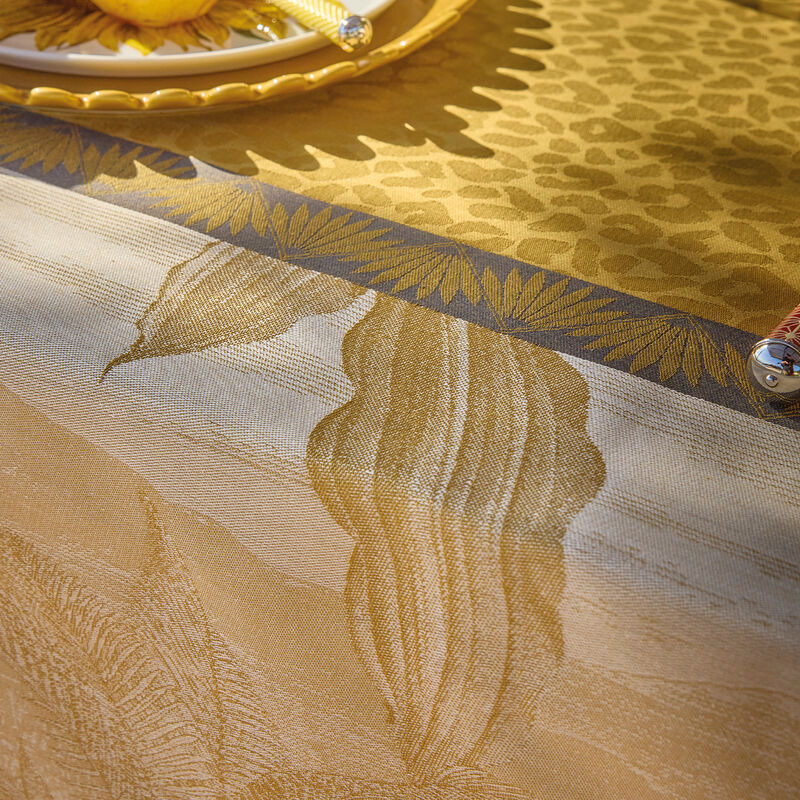 Nappe 175x250cm, Sinharaja Fauve, Le Jacquard Français
