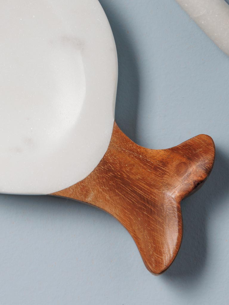 Beurrier & son couteau, Marbre blanc, Chehoma