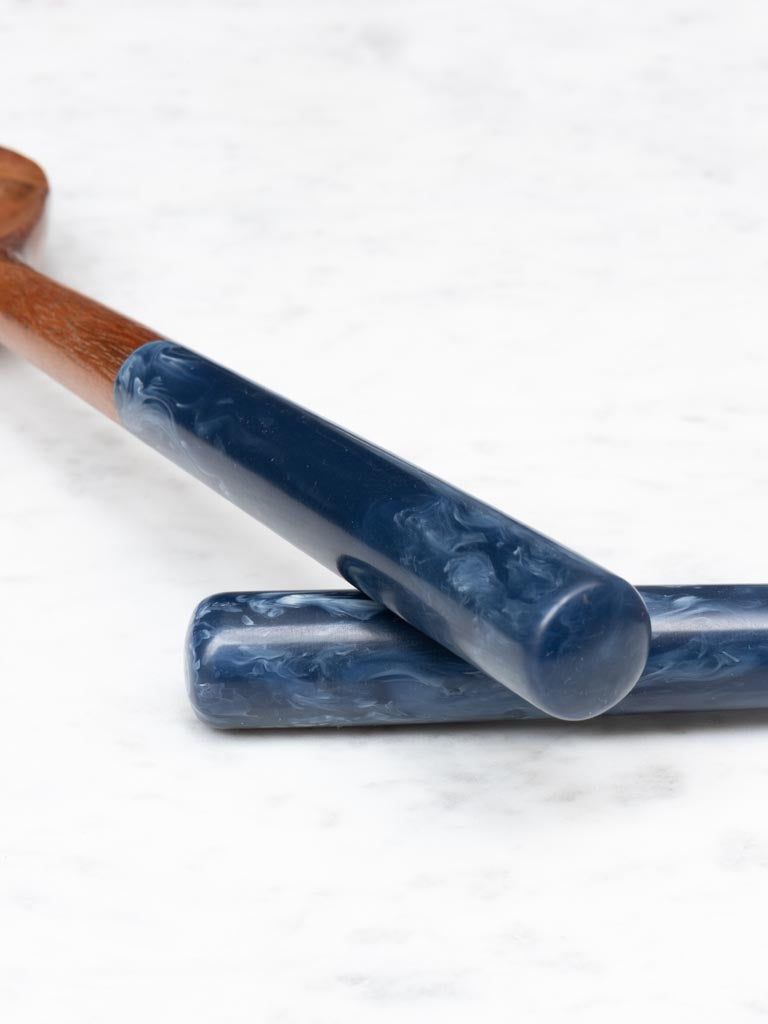Couverts à Salade Set, Manche Bleu, Chehoma