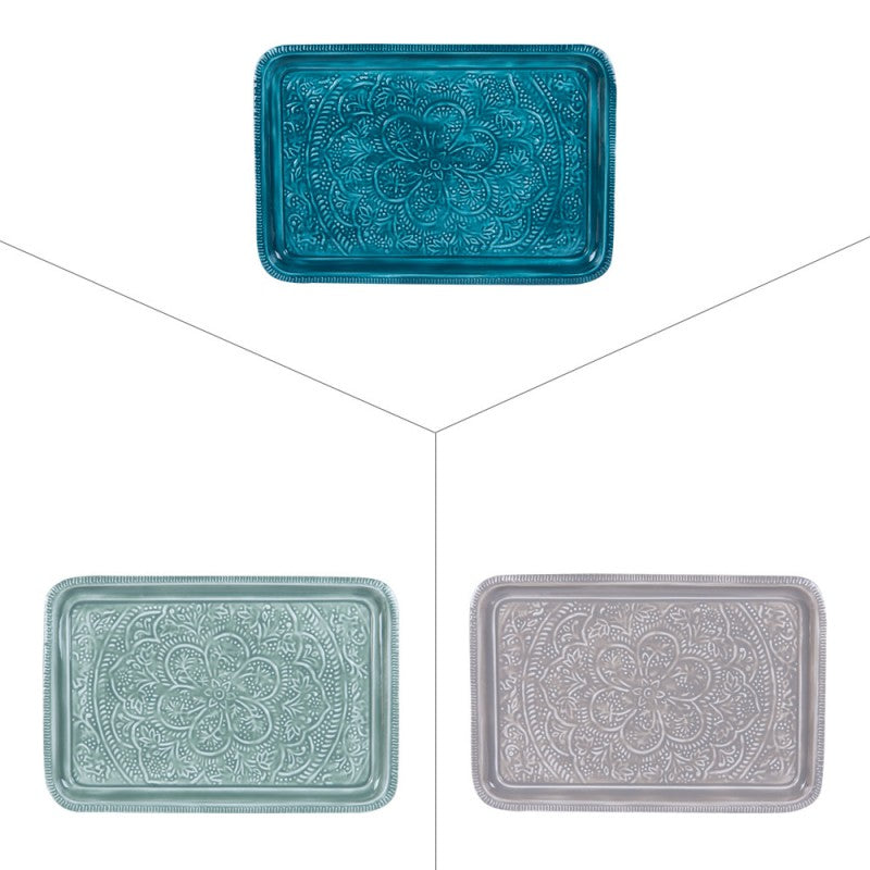 Plat rectangulaire 37x27cm, Mandala