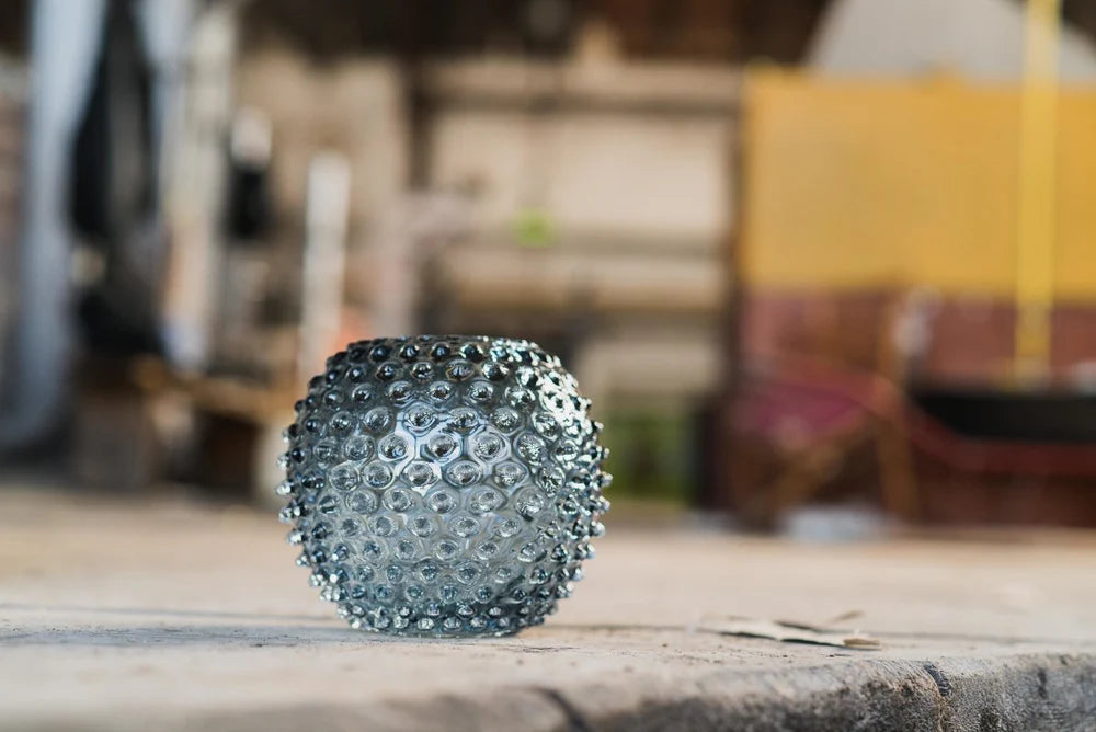 VASE BOULE 18CM,  ANANAS FUME, Markhbein Kibic