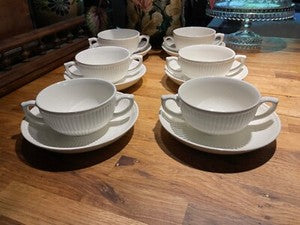 Lot de 8 Bols bouillons, Edmé Plain, Wedgwood