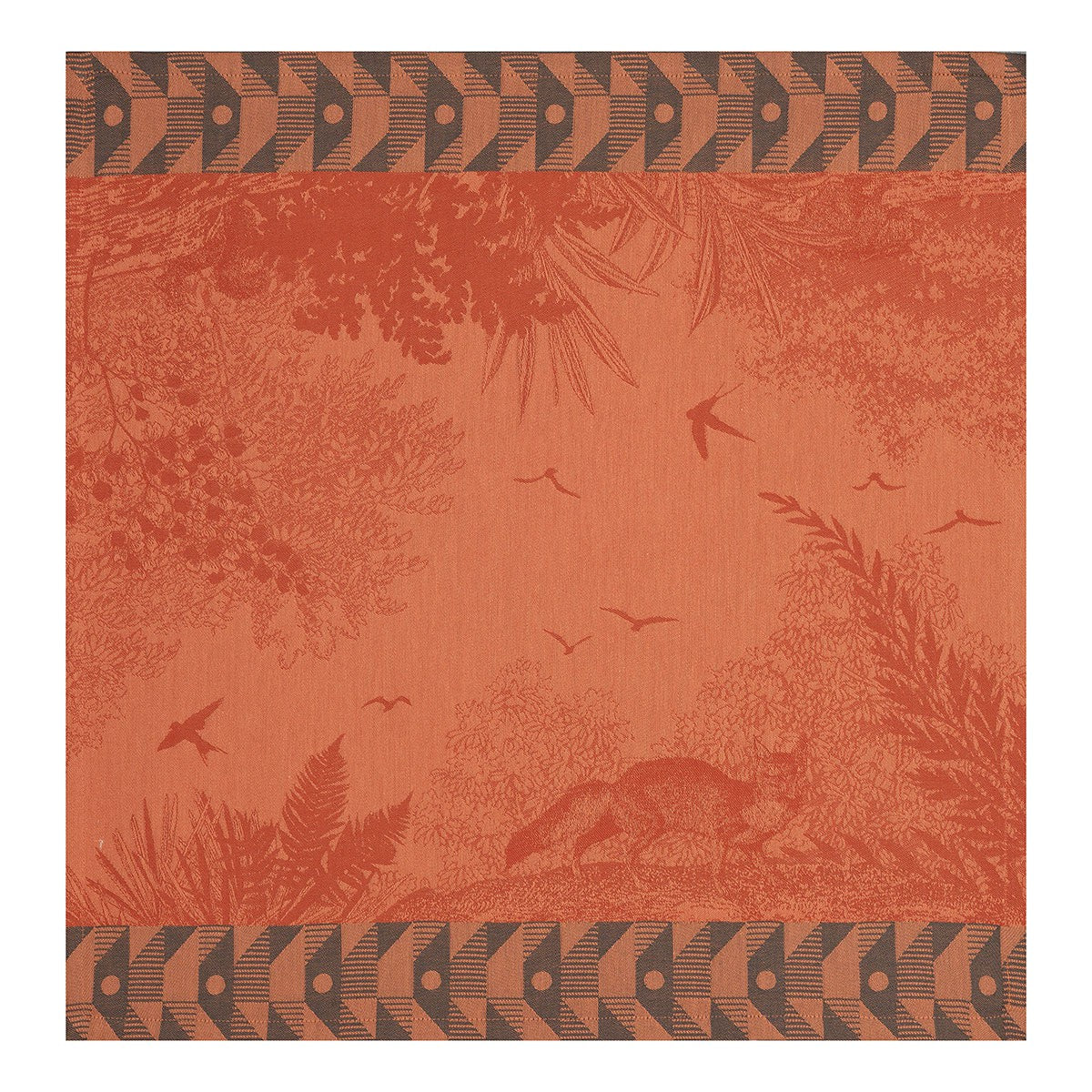 Ensemble de 4 serviettes De Table, Forêt Enchantée Automne, Le Jacquard Français