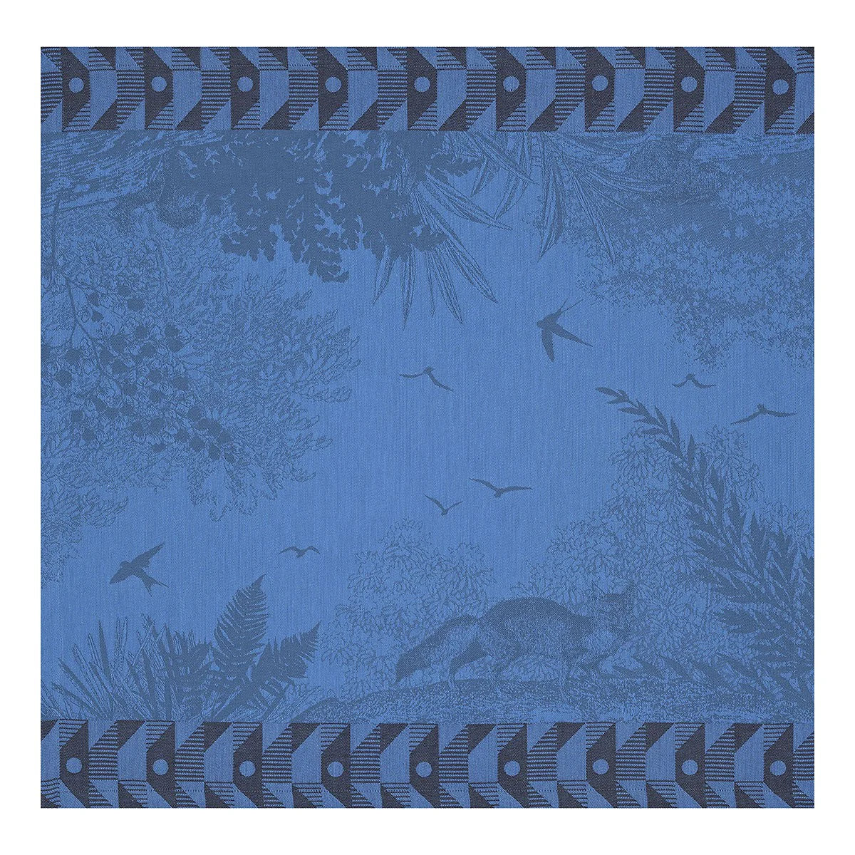 Nappe 175x175cm, Forêt Enchantée Céleste, Le Jacquard Français