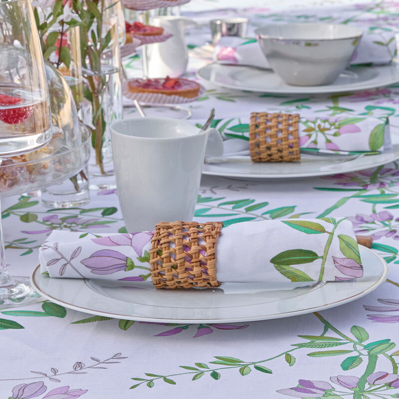 Serviette de table 45x45cm, Pois de Senteur Floral,  LE JACQUARD FRANCAIS