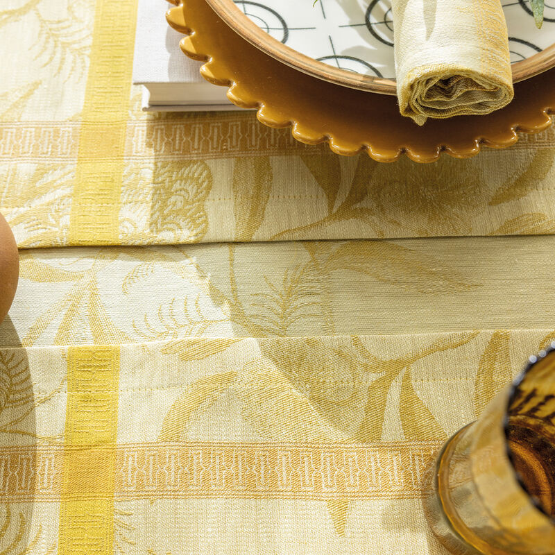Nappe 175x250cm, Sinharaja Fauve, Le Jacquard Français