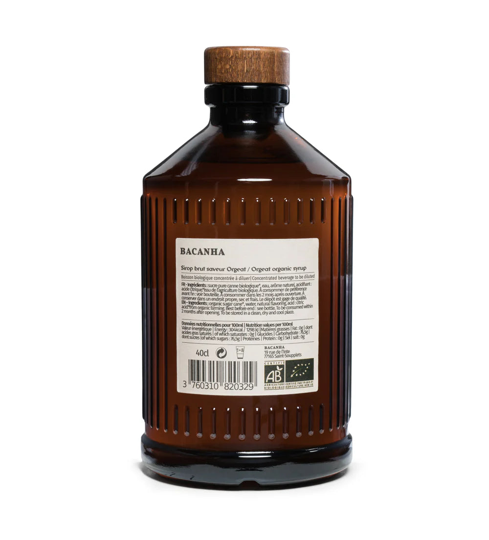 Sirop Brut Orgeat Bio 400 ml, Bacanha