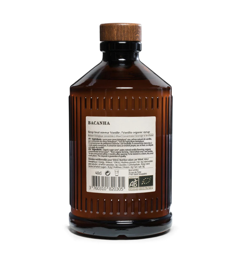 Sirop Brut de Vanille Bio, Bacanha