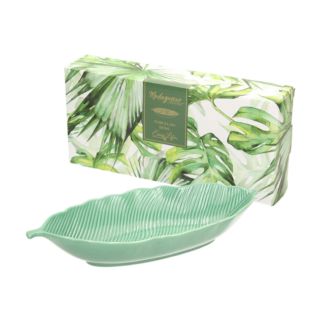 Plat creux 36x16cm, Leaves Light Green, Easy Life