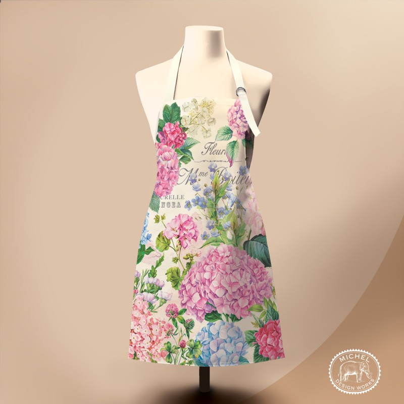 Tablier 100% coton ajustable, Wild Hydrangea, Royal Garden