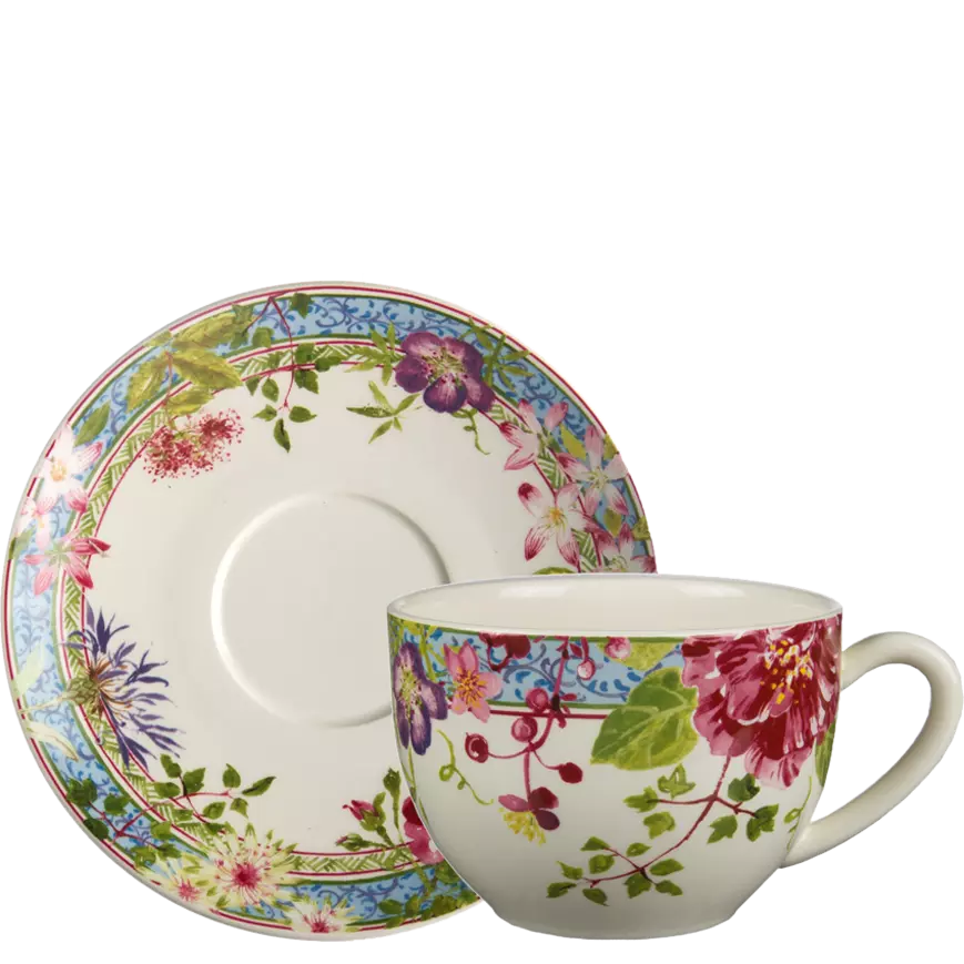 Tasse et Soucoupe Jumbo, Millefleurs, Gien