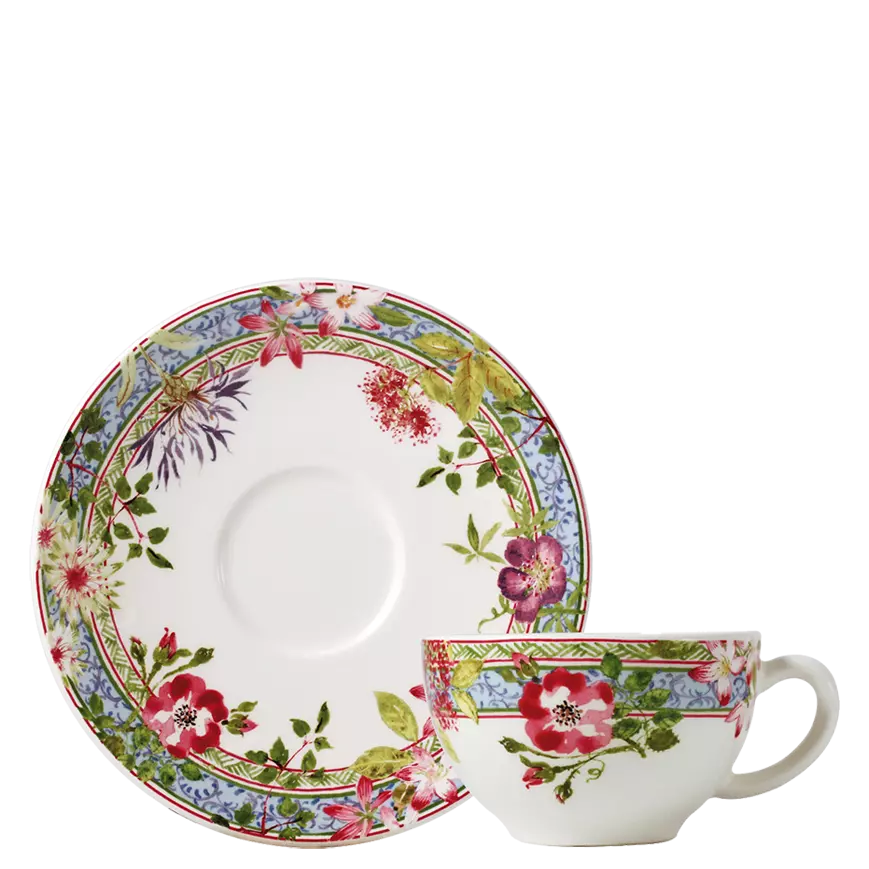 Tasse et Soucoupe à Thé, Millefleurs, Gien