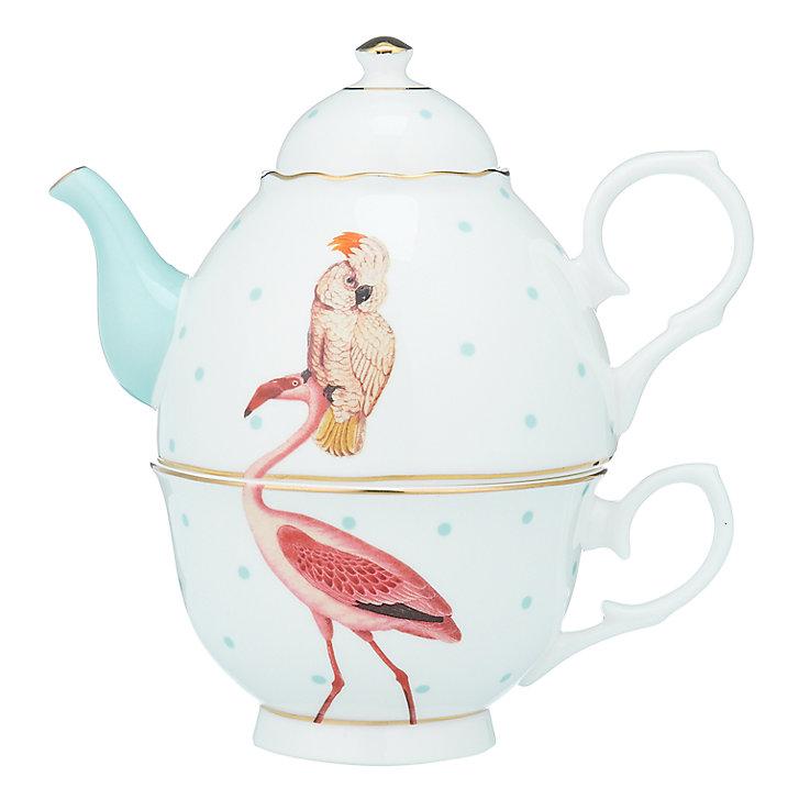 Tea for one 0,50l, Perroquet et Flamant rose, Yvonne Ellen