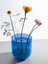 Vase Bleu GM dessus Smoke + aluminium