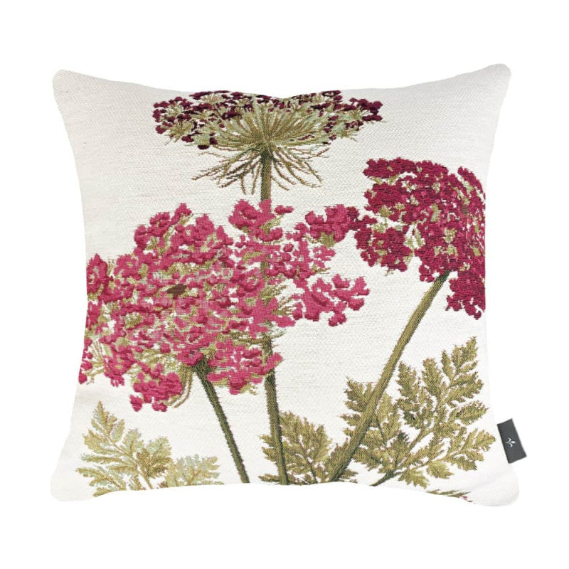 Cushion cover 48x48cm, Three Pink Umbels White Background, ART DE LYS