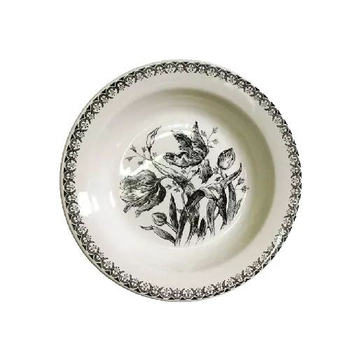 Assiette Creuse, Tulipes Noires, Gien