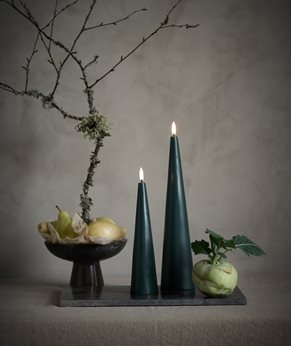 Bougies coniques L6,8 x H30 cm Pine Green, Uyuni
