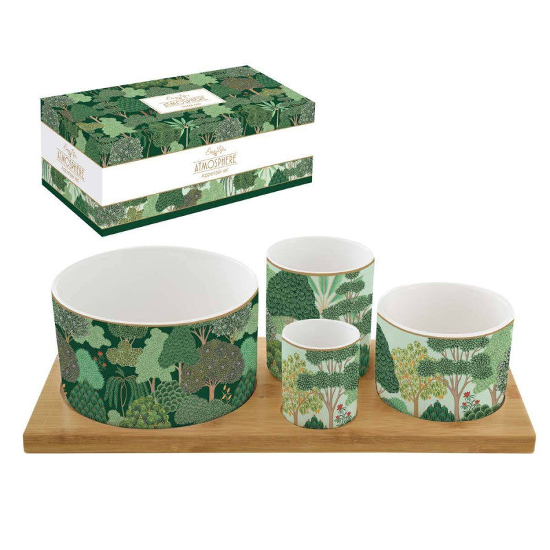 Set apéritif 4 coupelles en porcelaine WOODLAND, Easylife