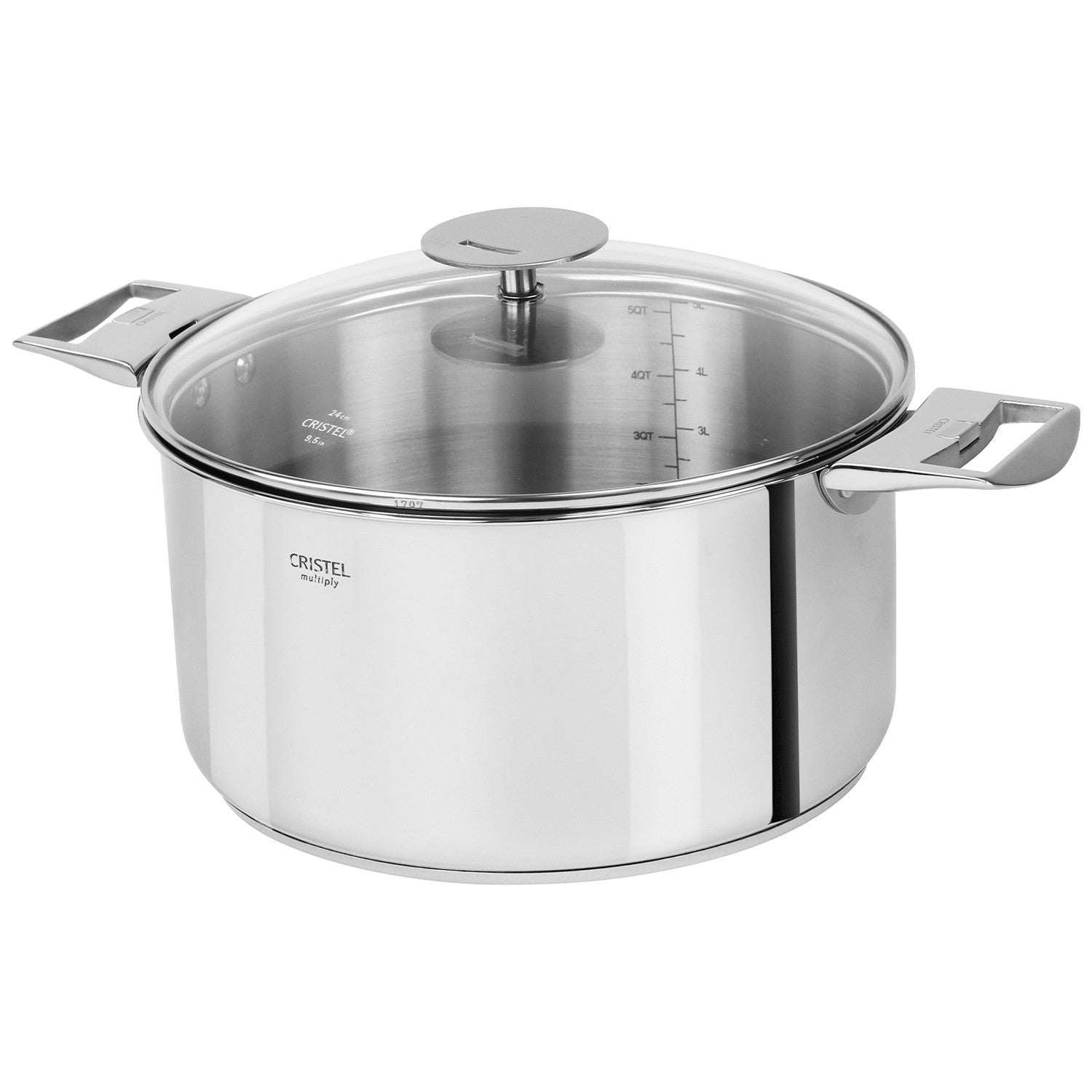 Faitout en inox Multiply 24cm, Casteline Amovible, Cristel