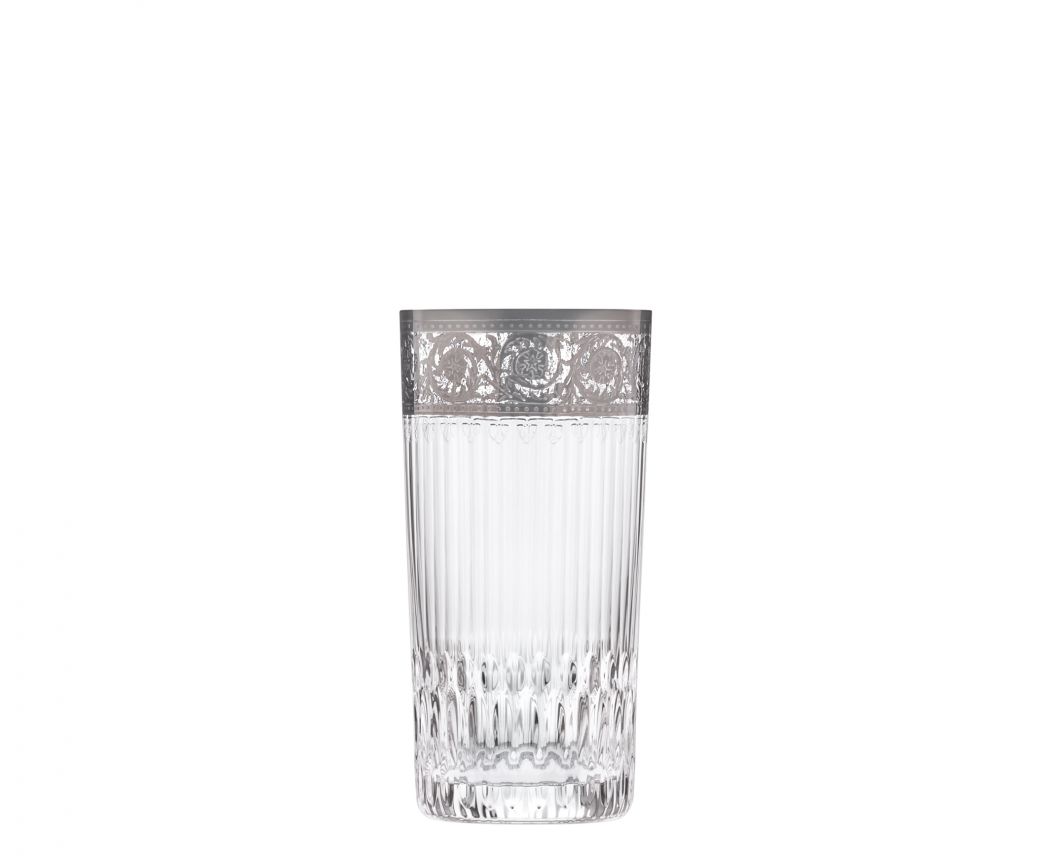 Set of 2 longdrink cups, Stella Platine, Saint-Louis