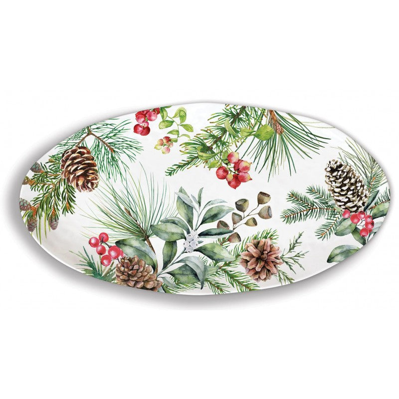 Oval melamine dish, White Spruce, Royal Garden