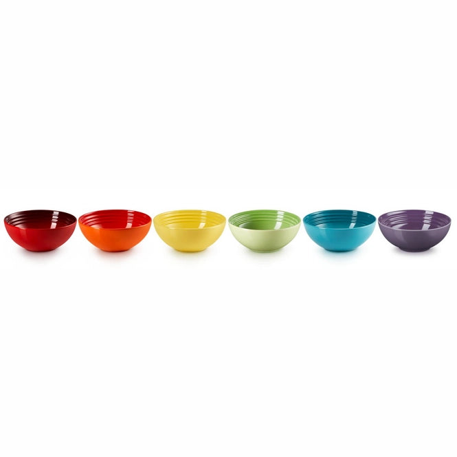 Set de 6 bols à céréales, Arc-en-ciel, Le Creuset