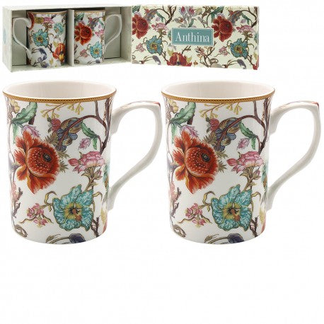 Gift box of 2 mugs, Anthina Blue, Royal Garden